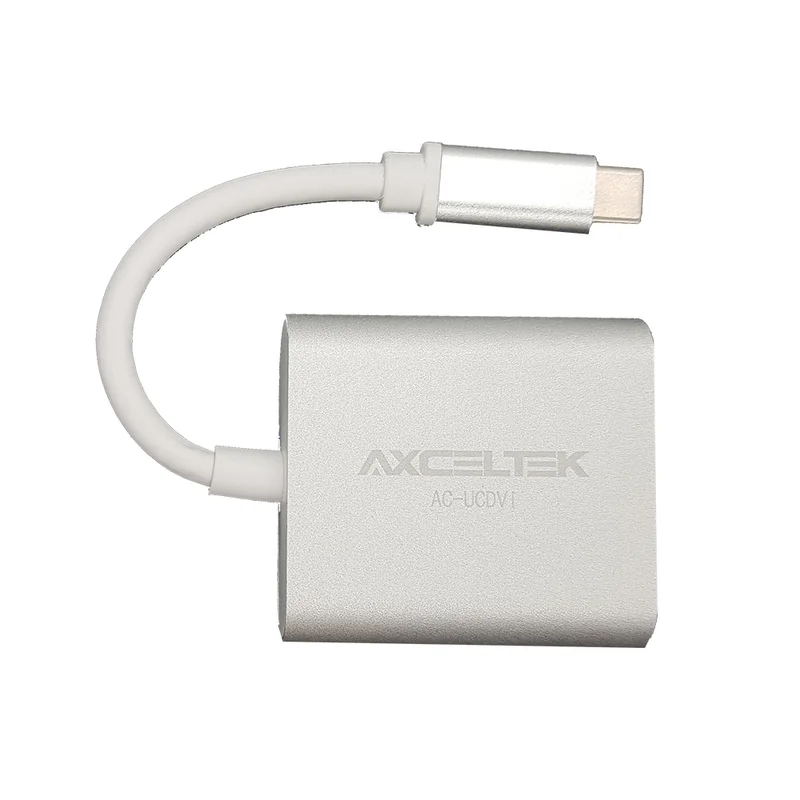 Axceltek 15cm USB-C to DVI-D Display Adapter (1080p, Aluminium)
