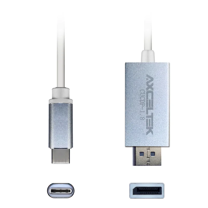 Axceltek 1.8M USB-C to DisplayPort Cable (4K @ 60Hz, Aluminium Housing)