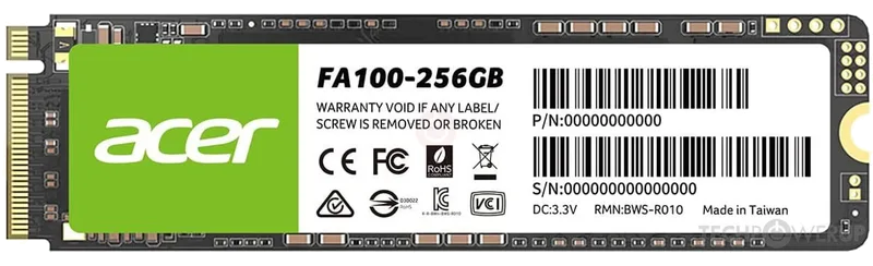 Acer FA100 256GB PCIe 3.0 NVMe M.2 2280 Internal SSD
