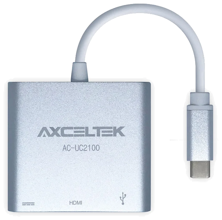 Axceltek 3-in-1 USB-C Multiport Adapter (4K HDMI, USB 3.0, 60W Power Delivery)